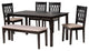 Denia Dining Collection, Beige/Espresso Brown, 6-Piece Dining Set