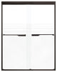 Frederick 47 in. W x 70 in. H Shower Door in Matte Black with Frosted Glass