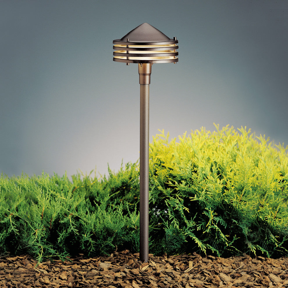 Textured Architectural Bronze Ribbed Path and Spread 1--Light 12V