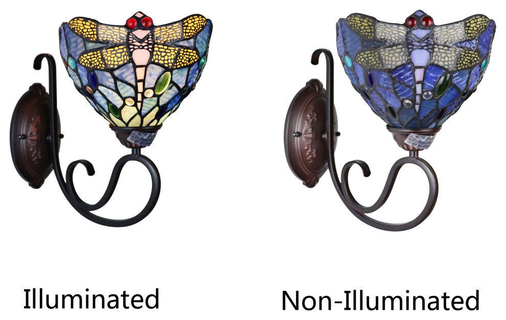 CHLOE Lighting CH3T524BD08-WS1 SUNNIVA Dragonfly Tiffany-Style Dark Bronze