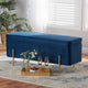 Aaran Glam Velvet Fabric Upholstered Storage Bench Navy Blue