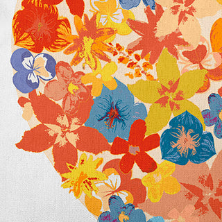 Flowery Heart Decorative Throw Pillow, Orange, 20"x20"