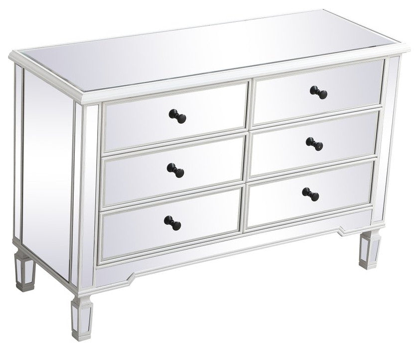 Calum 48" Mirrored Cabinet, Antique White