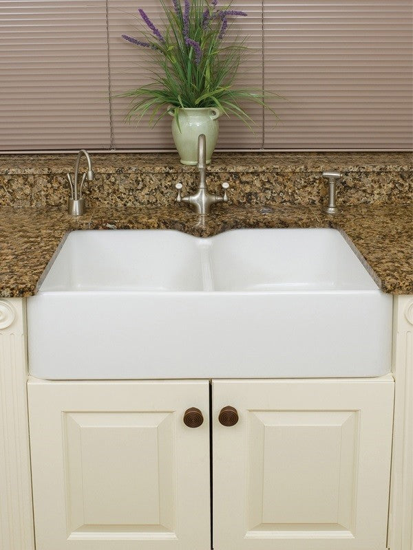 Fine Fixtures Berrington Double Bowl Fireclay 31.25" Farmhouse Kitchen Sink