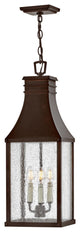 Hinkley Beacon Hill 3-Light Medium Hanging Lantern 17462BLC, Blackened Copper