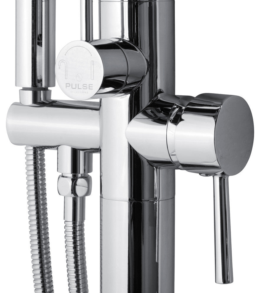 Chrome Freestanding Tub Filler with Diverter