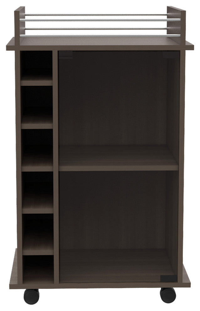 Huali Bar Cart, Smoky Oak