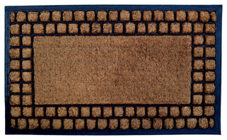 Checker Border Coir Brush Mat