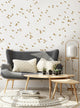 Soaring Birds Peel and Stick Vinyl Mural, Gold, 24"x108", Single