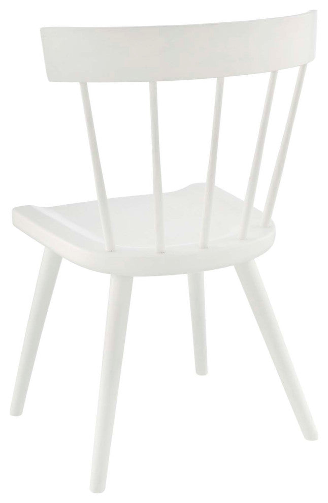 Side Dining Chair, Set of 2, White, Wood, Modern, Cafe Bistro Hospitality