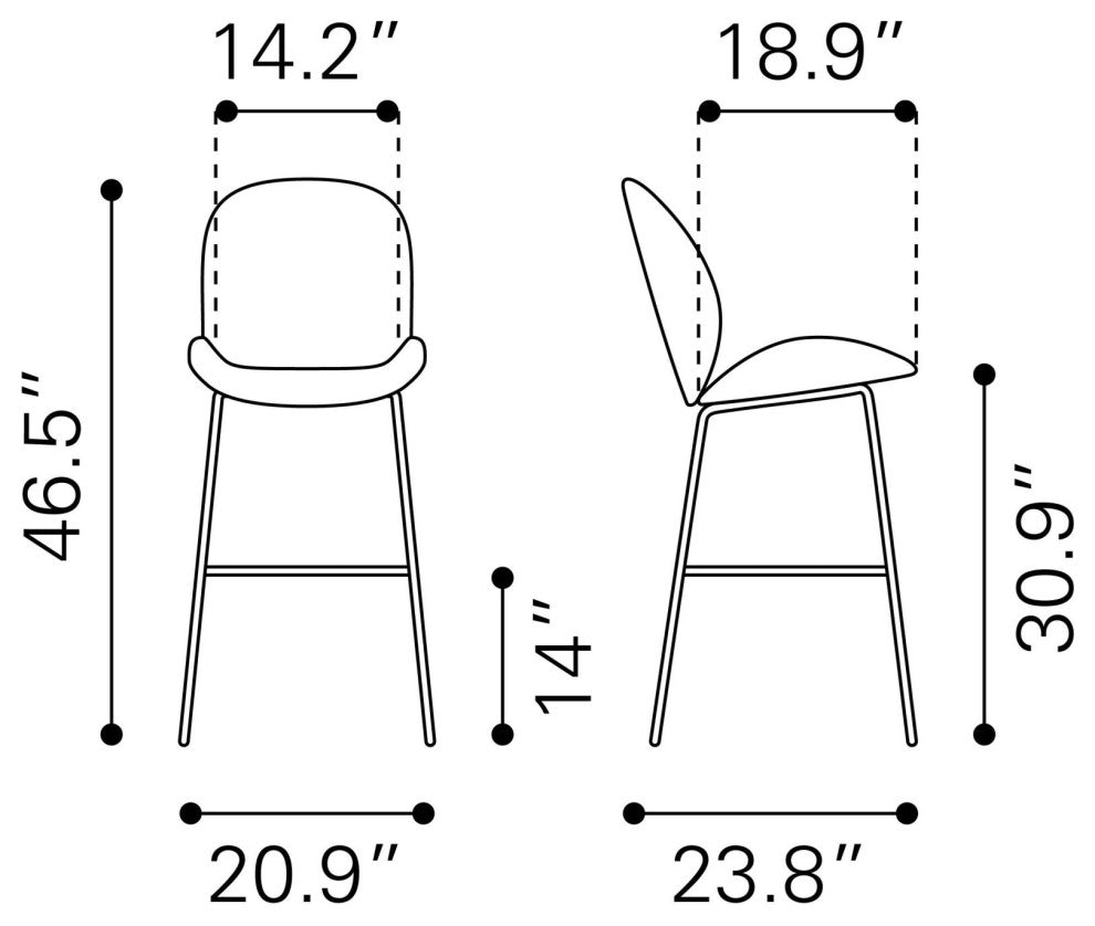 Bar Stool Chair Barstool, Steel Metal, Fabric, Green, Black, Cafe Bistro