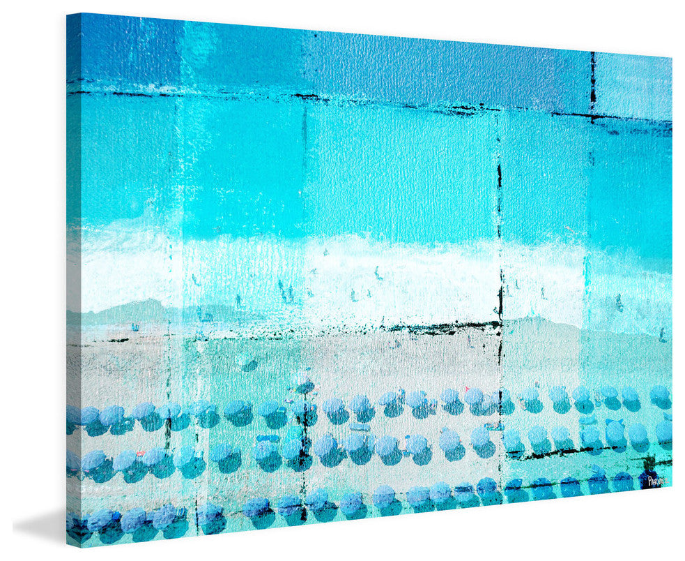 "Umbrella Haze" Painting Print on Wrapped Canvas, 18"x12"