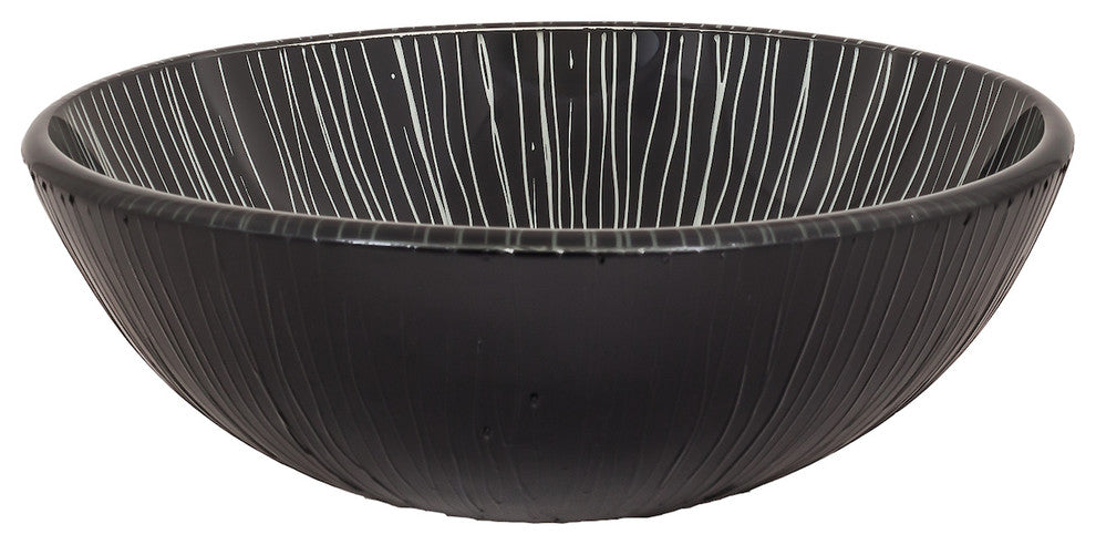 Novatto Godere Glass Vessel Sink and Drain, Oil Rubbed Bronze