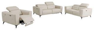 Arezzo Genuine Italian Leather Modern Sofa Set, Beige