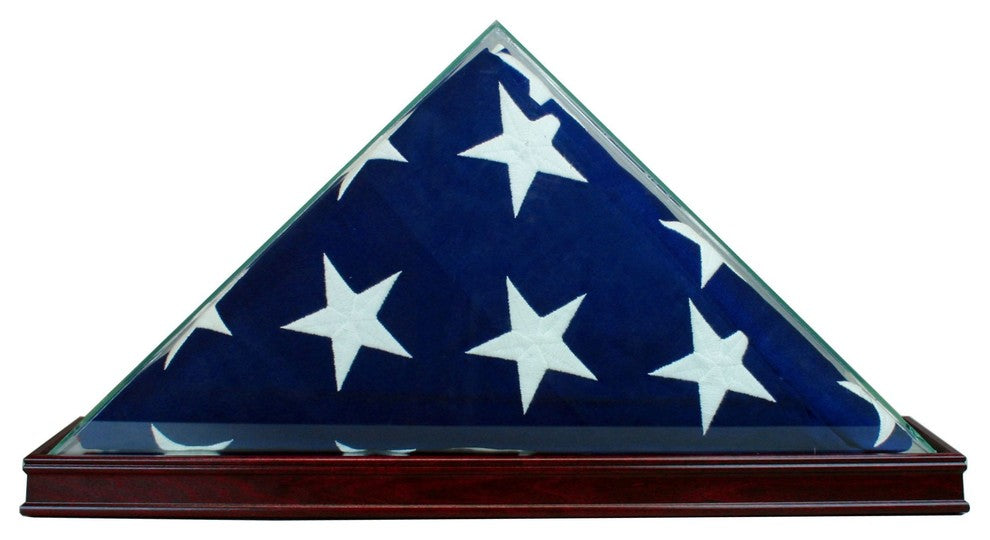 Table Top Flag Case for a 3 x 5 Flag, Cherry