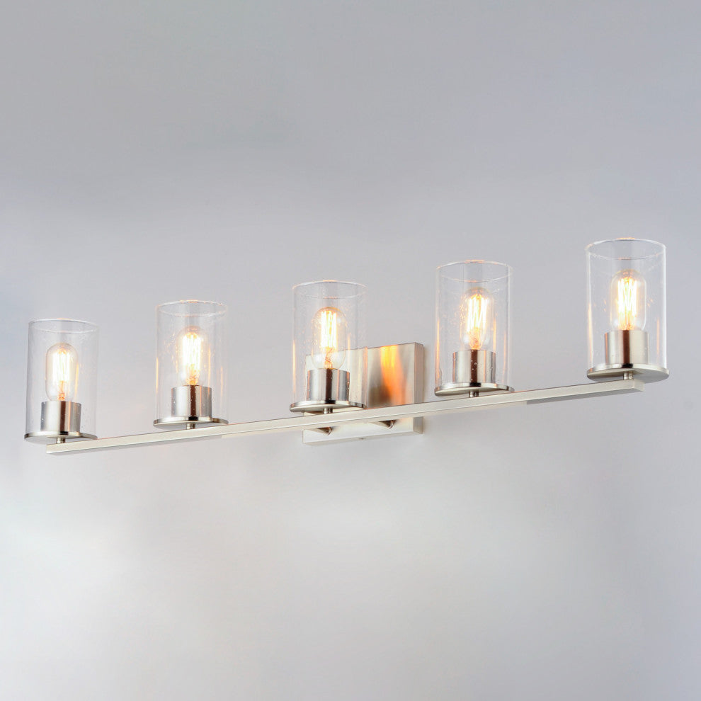 Maxim 11845CD Sleek 5 Light 40"W Bathroom Vanity Light - Antique Brass / Black