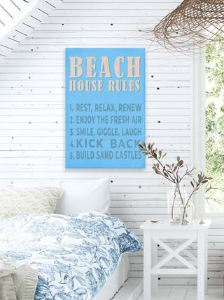 "Beach Rules" Painting Print on Wrapped Canvas, 8x12