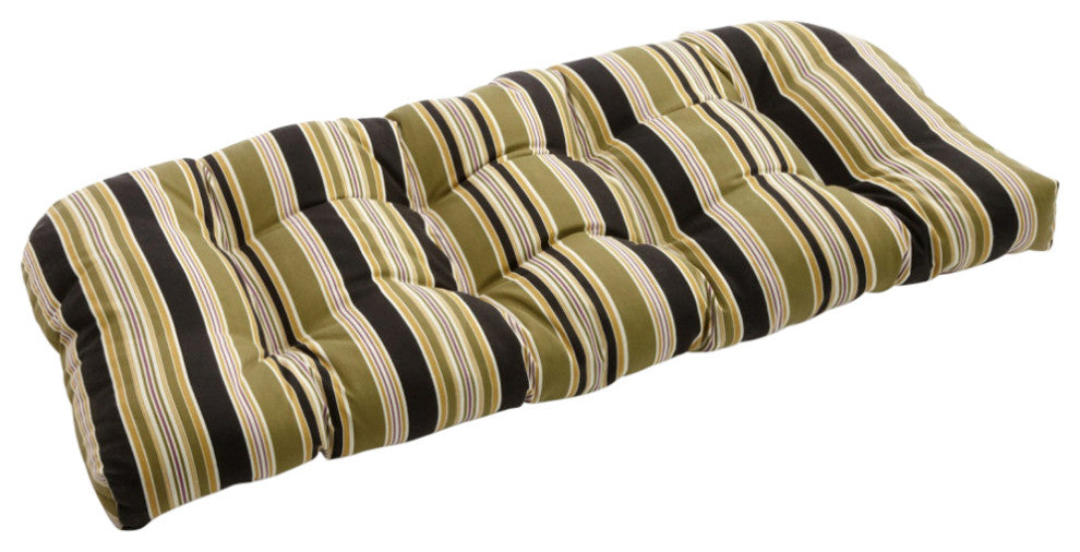 42"x19" U-Shaped Tufted Settee/Bench Cushion, Eastbay Onyx