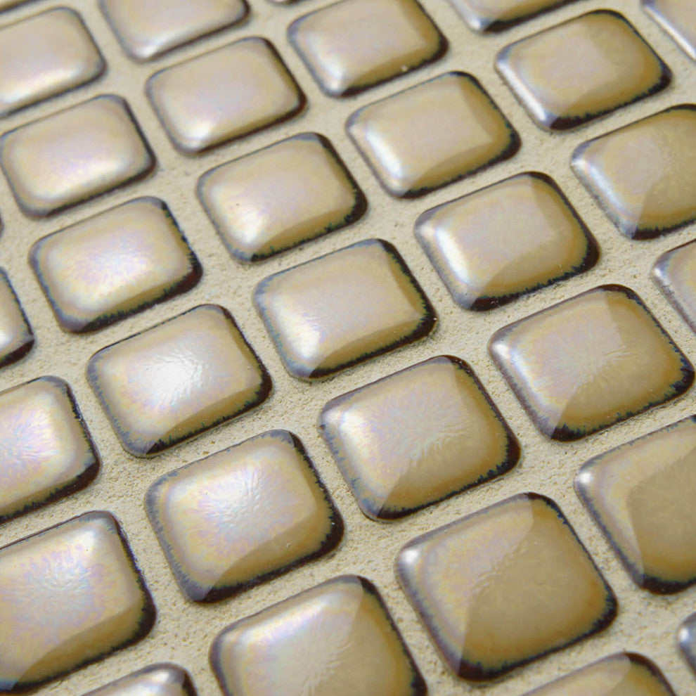 Hudson Diamond Porcelain Mosaic Floor and Wall Tile, Caffe, Sample