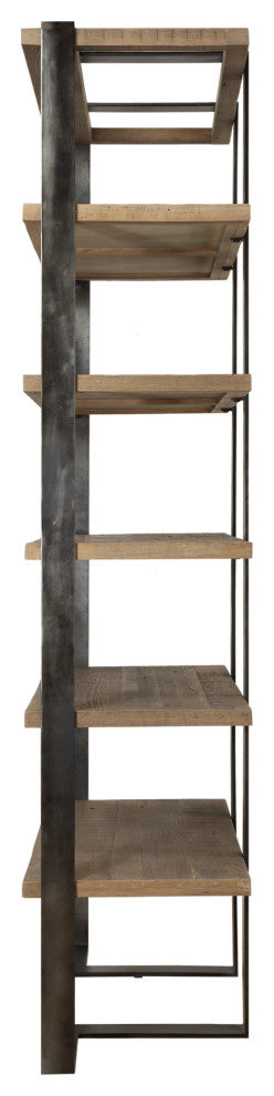 Uttermost 24047 Felix 44"W 5 Shelf Oak and Iron Display Shelf - Black