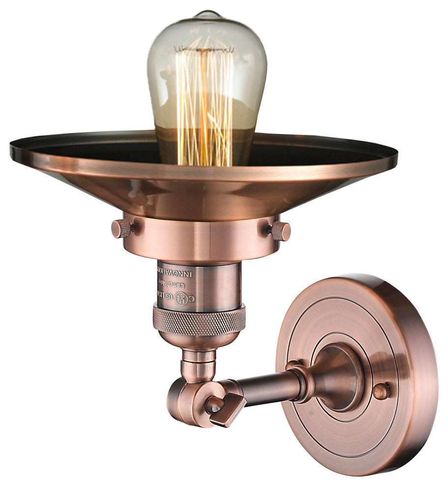 Railroad 1-Light Sconce, Antique Copper
