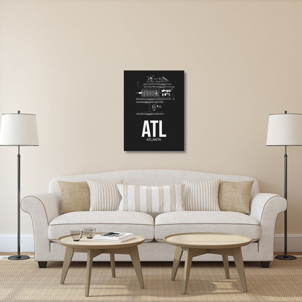 "ATL Atlanta Airport Black" Fine Art Print