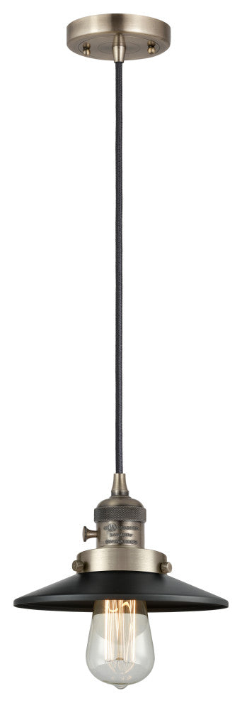 Innovations 201CSW-AB-M6 Railroad 1 Light Mini Pendant, Switch, Antique Brass