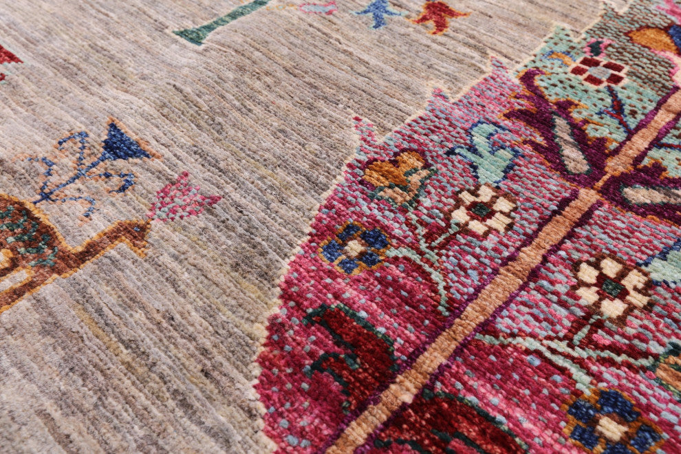 5' 1" X 6' 9" Tribal Persian Gabbeh Handmade Wool Rug Q9978