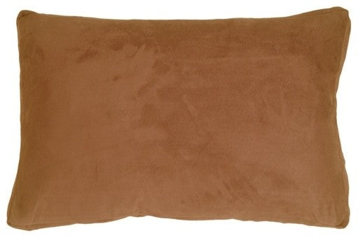 Pillow Decor Box Edge Royal Suede Camel Throw Pillow,  14"x22"