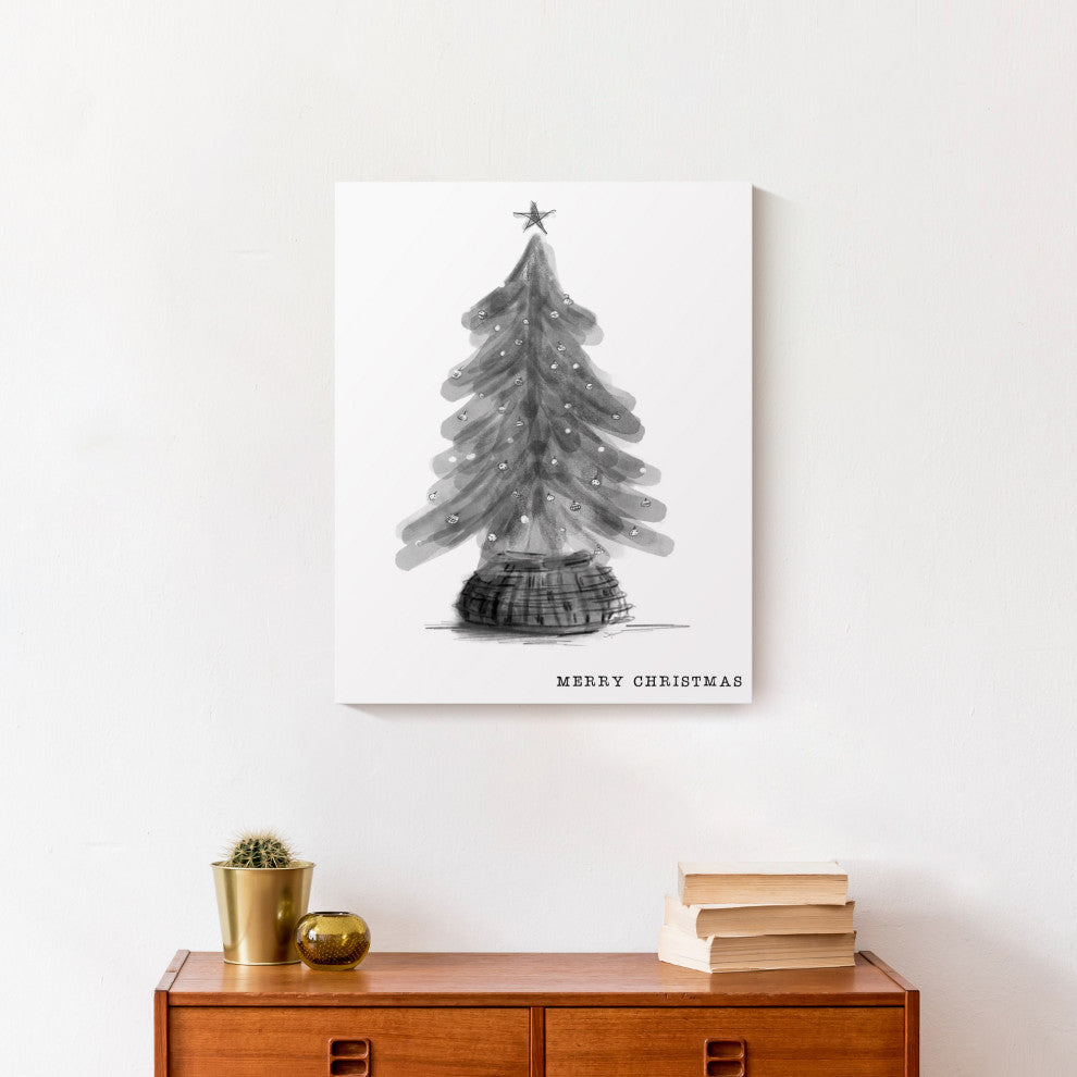 Neutral Christmas Tree 16x20 Canvas Wall Art