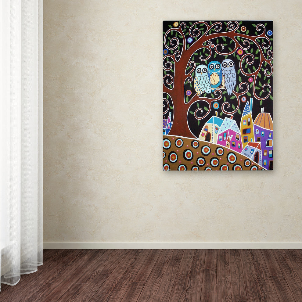 Karla Gerard 'Three Owls' Canvas Art, 14" x 19"