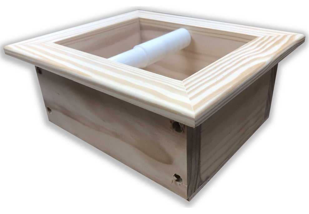 Tampa Recessed Solid Wood Toilet Paper Holder 7 x 8.5, Unfinished
