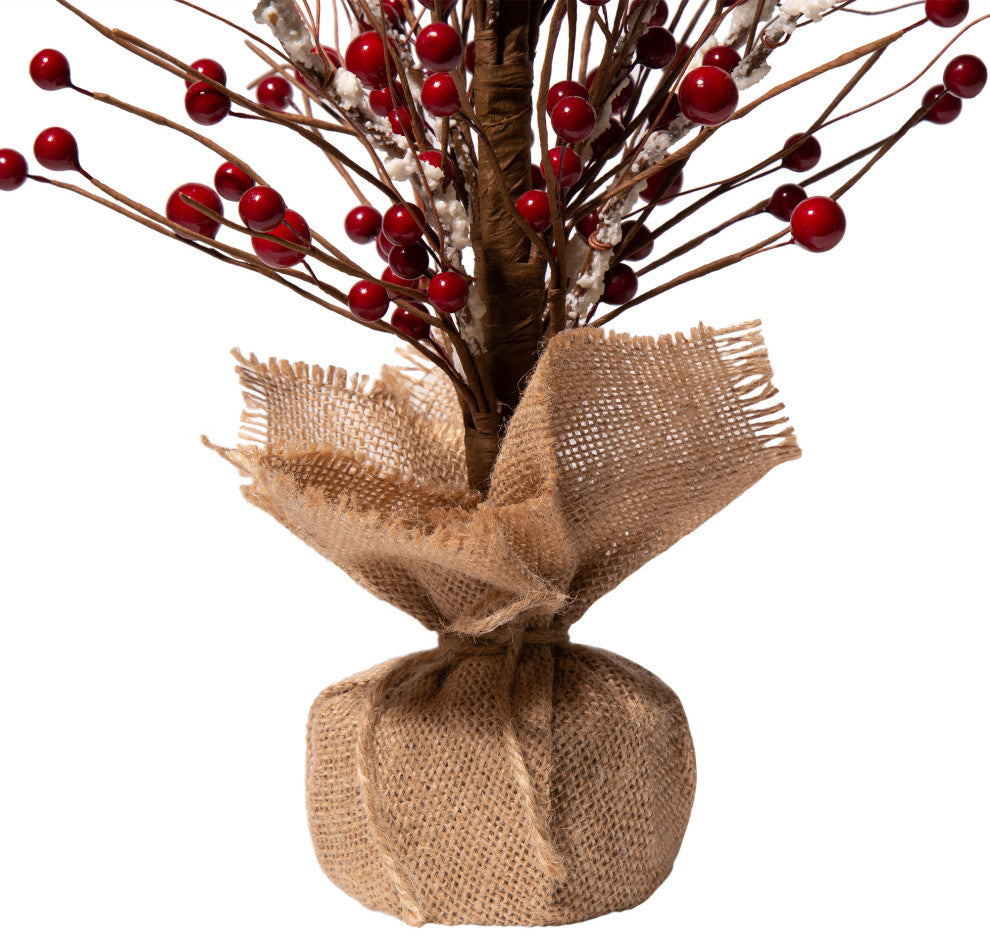 16"H Christmas Red Berry Table Tree Decor