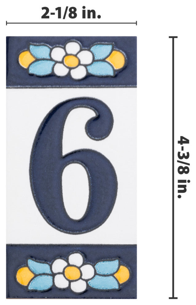 Sevillano Flora Letters 2-1/8 in. x 4-3/8 in. Ceramic Wall Tile, 6