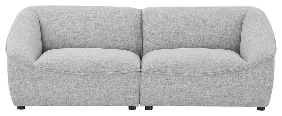 Loveseat Sofa, Fabric, Gray, Modern, Living Lounge Hotel Lobby Hospitality