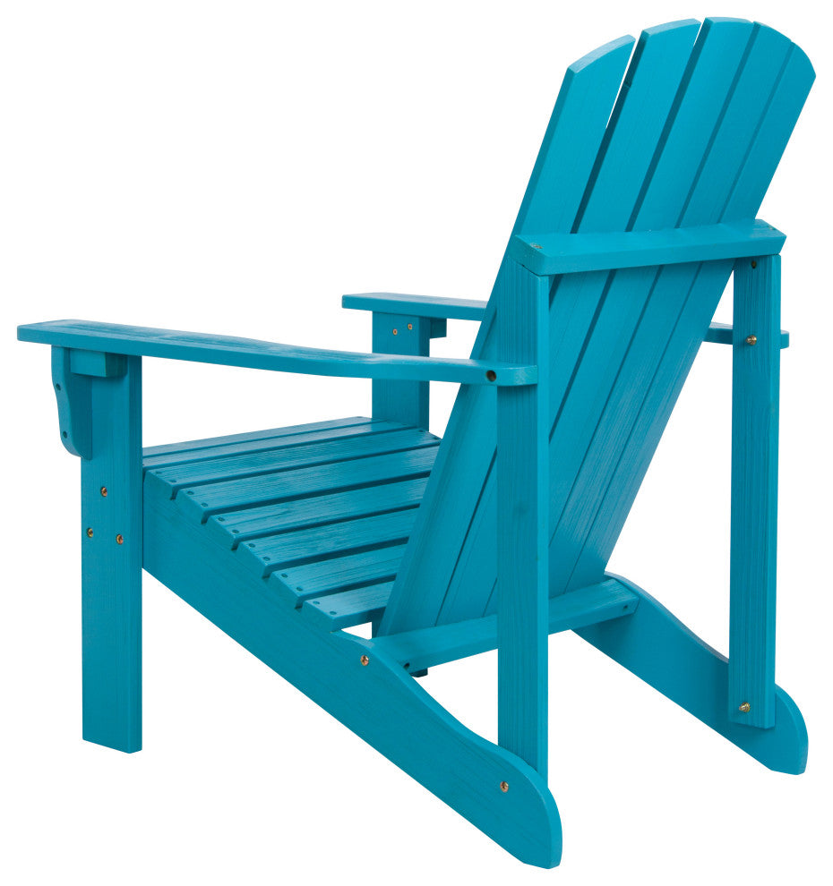 Shine Company 4626Aq Mid-Century Modern Adirondack Chair, Aqua