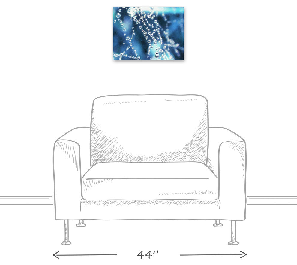 Dew Drops Over Blue 12x16 Canvas Wall Art