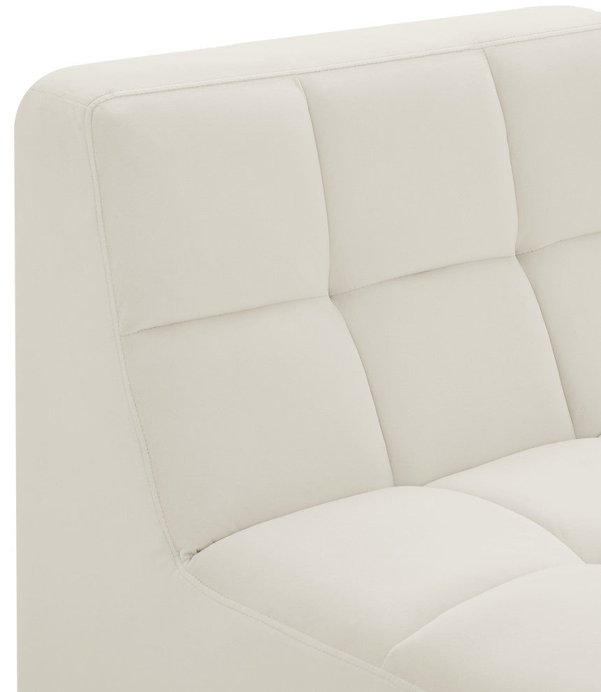 Relax Velvet Upholstered Armless Chair, Cream