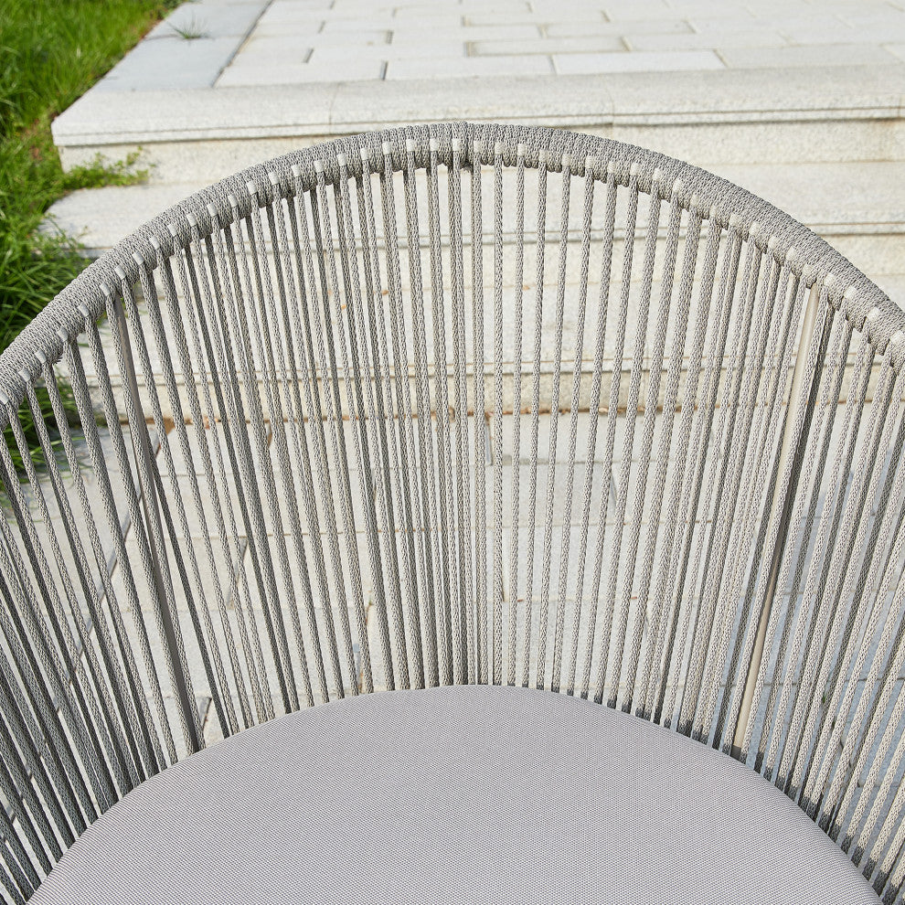 Outdoor Rope Chair Set With Coffee Table for Porch and Yard