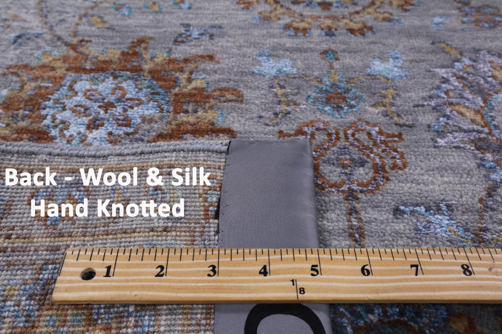 Persian Wool and Silk Hand Knotted Rug 6' 0" X 9' 0" Q6944