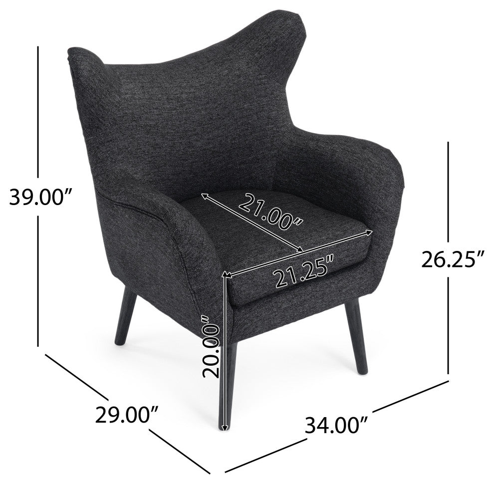 Eastdale Mid Century Modern Upholstered Wingback Club Chair