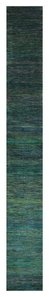 2' 5" X 19' 3" Runner Hand Knotted Super Savannah Gabbeh Wool and Silk Rug Q6888
