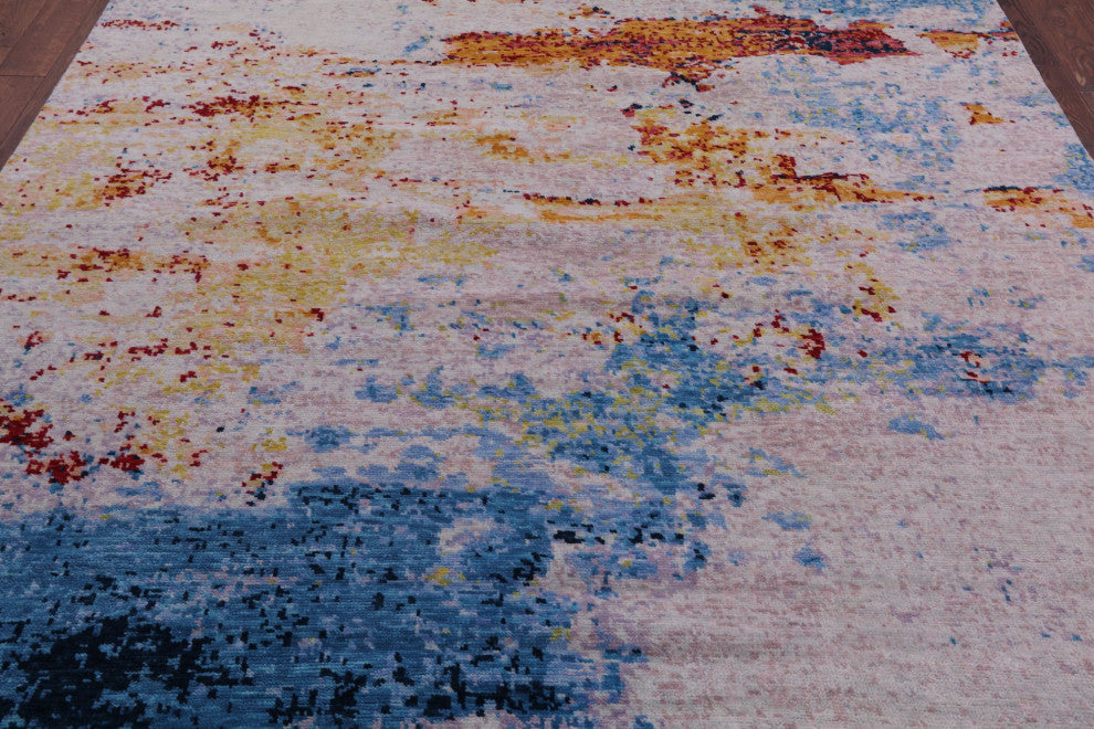 8' 0" X 9' 8" Modern Handmade Wool Rug Q9139