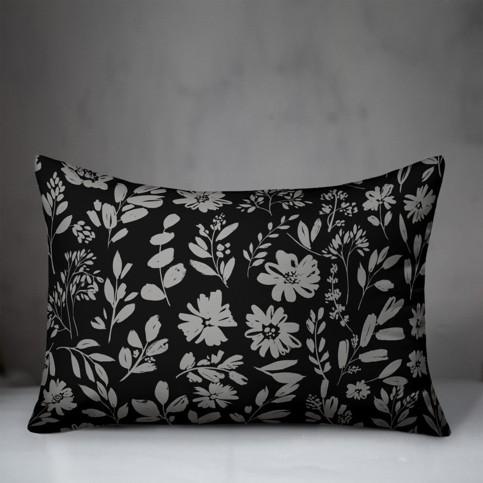 Monochromatic Florals 14x20 Spun Poly Pillow