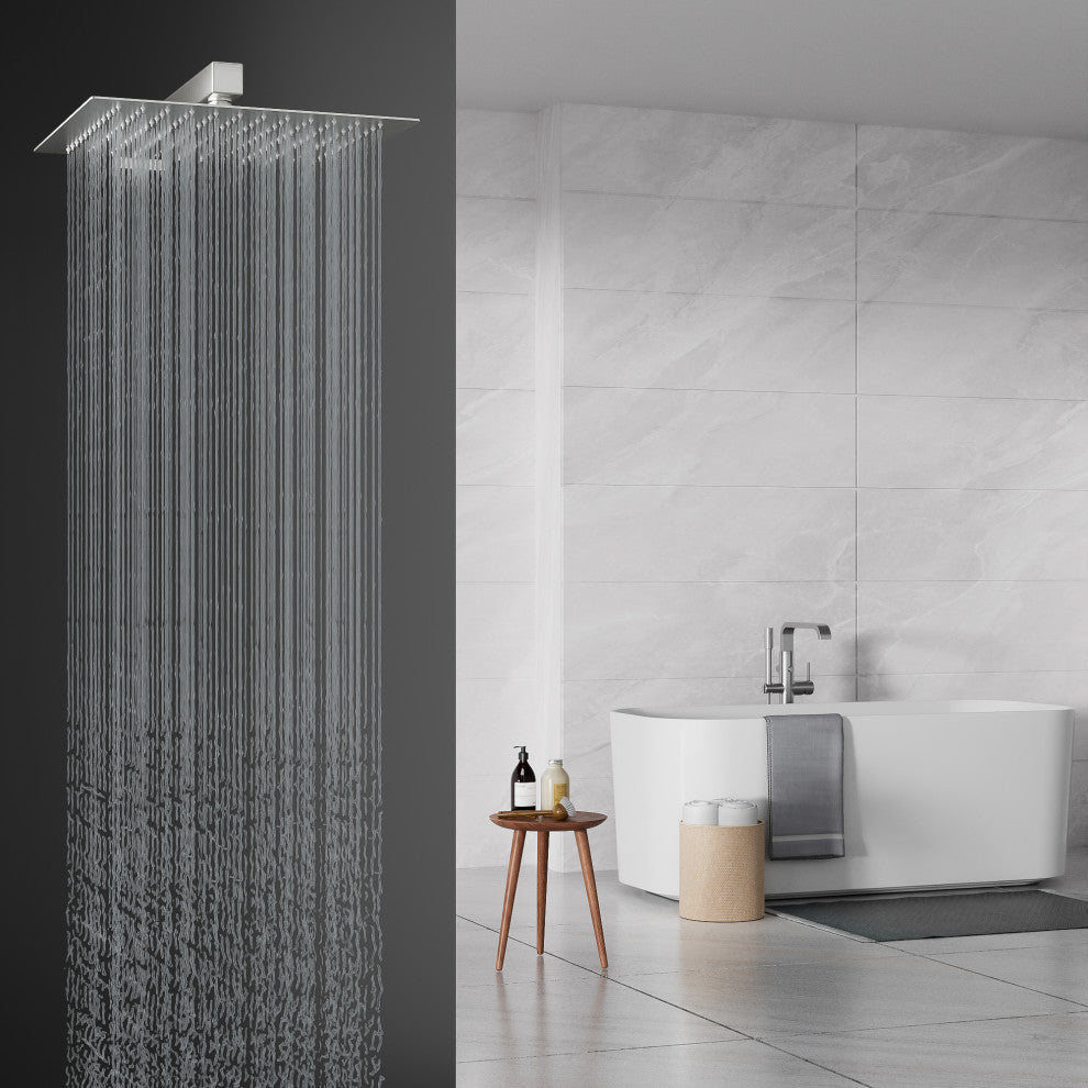 12 in SUS304 Stainless Steel Square Shower Head, Brushed Nickel