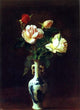 George Cochran Lambdin Roses in a Vase, 18"x27" Wall Decal Print