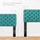 Tufted Headboard, King Size, Velvet, Teal Blue, Modern Contemporary, Bedroom