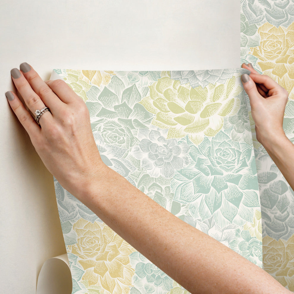 Mr. Kate Succulent Plant Peel and Stick Wallpaper