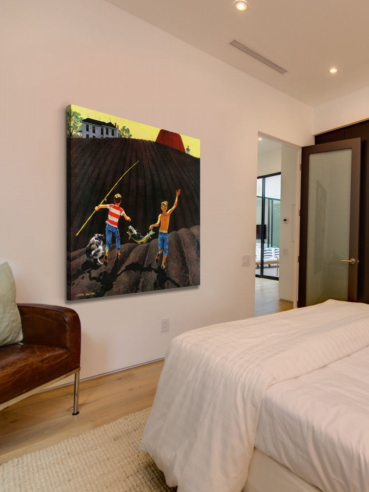 "Catfish" Painting Print on Canvas by John Falter