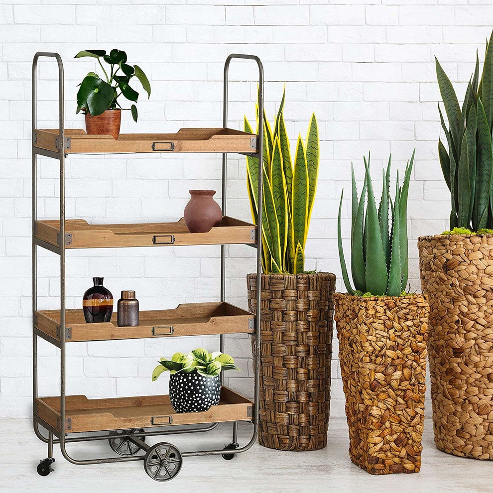 Industrial Pipe Cart With 4 Shelves
